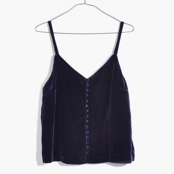 Madewell Tops - NEW Madewell Velvet Button-Down Cami Top Size 12